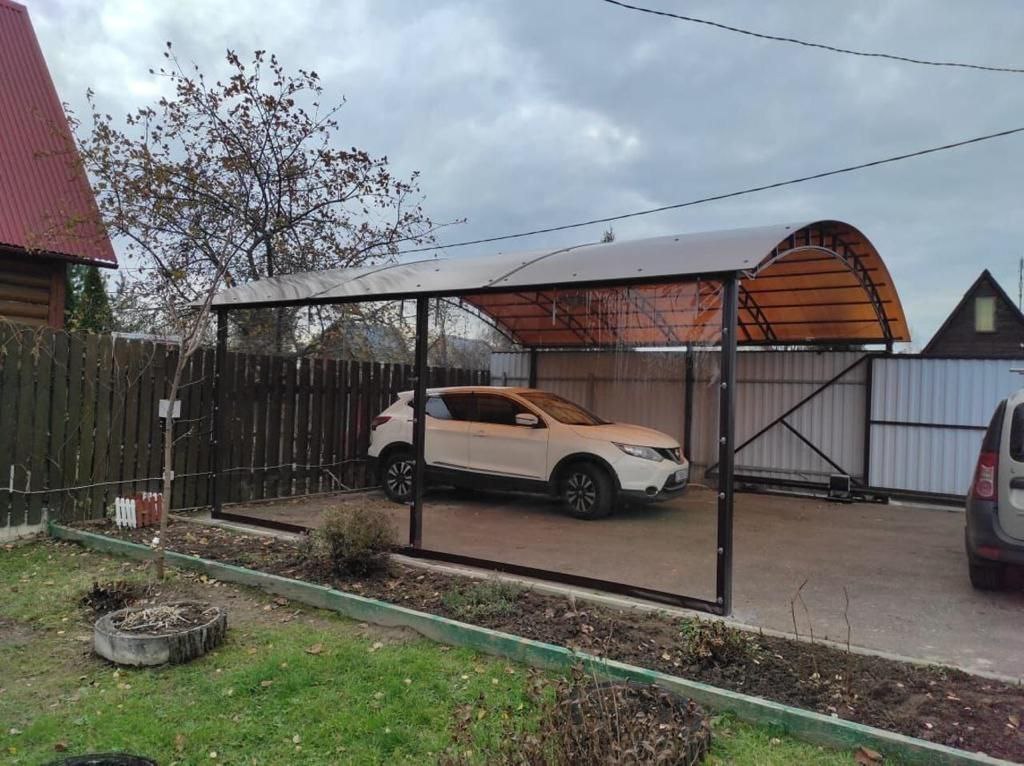Прозрачные шторы ПВХ для навеса под автомобиль в Латной